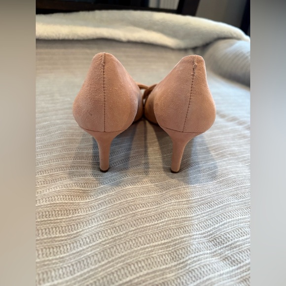 Sole Society Blush Suede Pointed-Toe Ruffle Flats - Picture 3 of 5